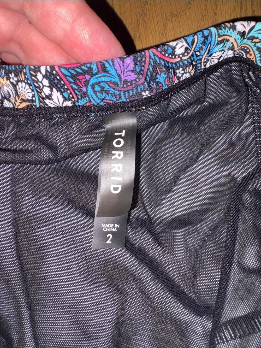 torrid High-Waist Bikini Bottom in Black with Purple & Blue Mosaic Print